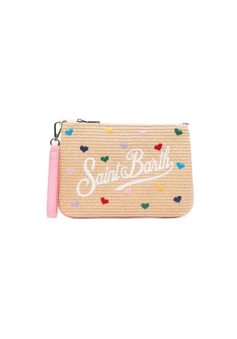 Pochette con tracolla SAINT BARTH | PAR0021 PARISIENNE STRAW00344L MINI HEARTS COL EMB